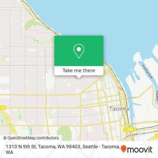 Mapa de 1310 N 9th St, Tacoma, WA 98403