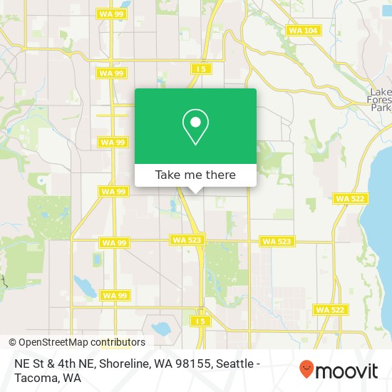 NE St & 4th NE, Shoreline, WA 98155 map