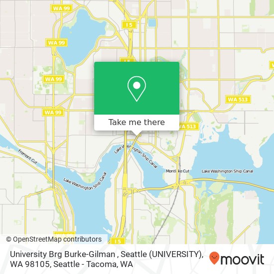 Mapa de University Brg Burke-Gilman , Seattle (UNIVERSITY), WA 98105