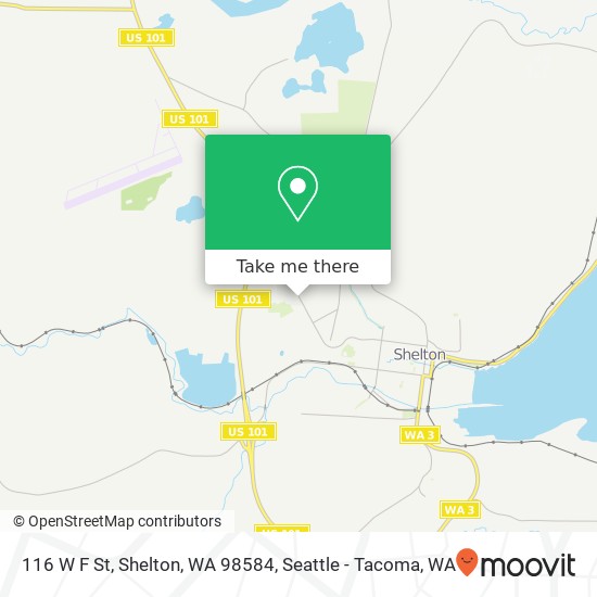Mapa de 116 W F St, Shelton, WA 98584