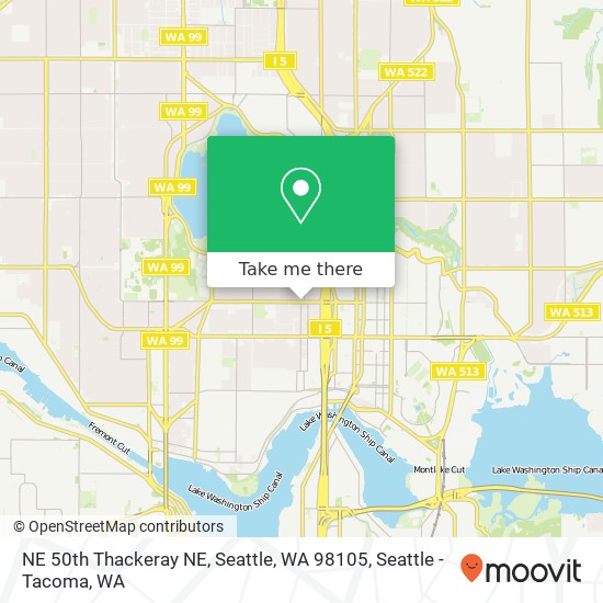 Mapa de NE 50th Thackeray NE, Seattle, WA 98105