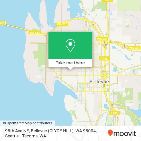 98th Ave NE, Bellevue (CLYDE HILL), WA 98004 map