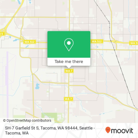 Mapa de SH-7 Garfield St S, Tacoma, WA 98444