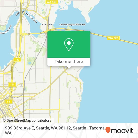 Mapa de 909 33rd Ave E, Seattle, WA 98112