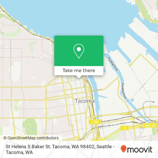 Mapa de St Helens S Baker St, Tacoma, WA 98402