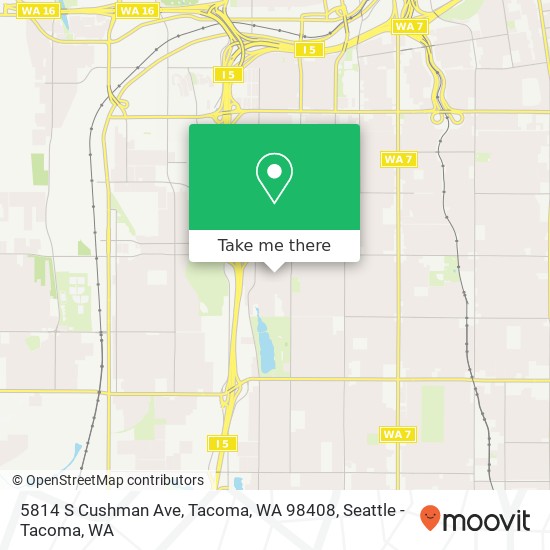 Mapa de 5814 S Cushman Ave, Tacoma, WA 98408