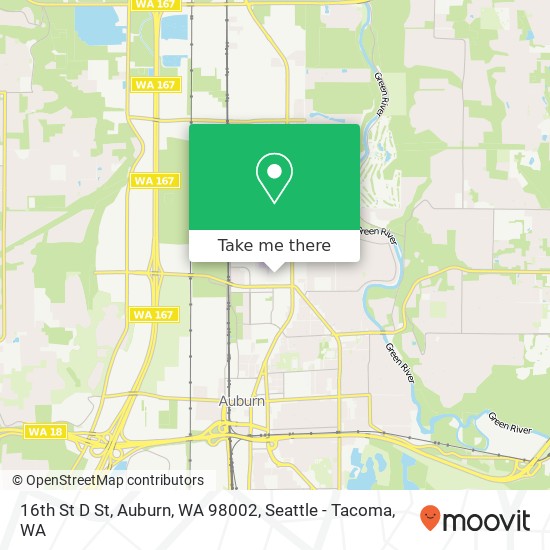 Mapa de 16th St D St, Auburn, WA 98002