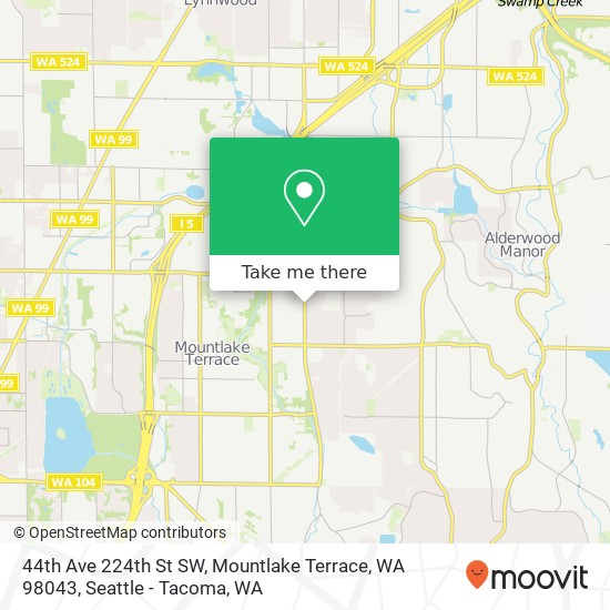 Mapa de 44th Ave 224th St SW, Mountlake Terrace, WA 98043