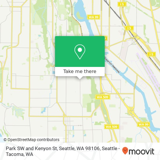 Park SW and Kenyon St, Seattle, WA 98106 map