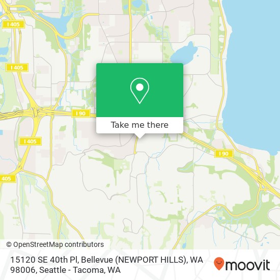 Mapa de 15120 SE 40th Pl, Bellevue (NEWPORT HILLS), WA 98006