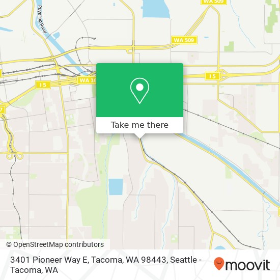 Mapa de 3401 Pioneer Way E, Tacoma, WA 98443