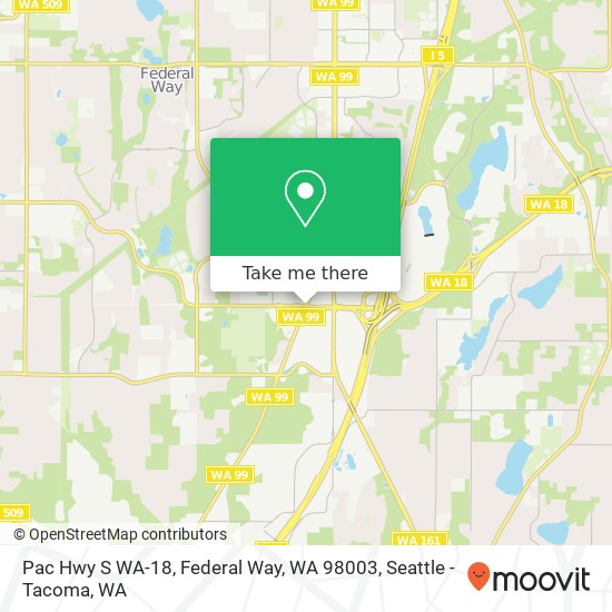 Pac Hwy S WA-18, Federal Way, WA 98003 map