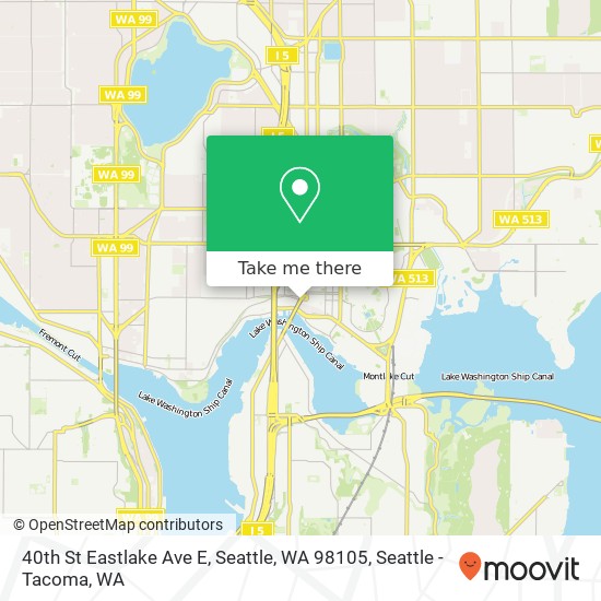 Mapa de 40th St Eastlake Ave E, Seattle, WA 98105