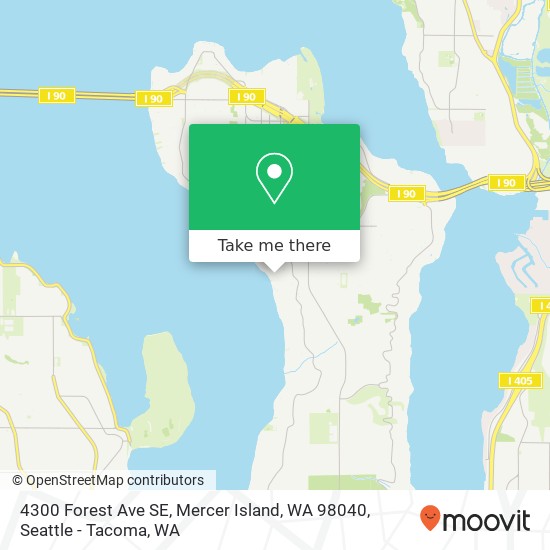 Mapa de 4300 Forest Ave SE, Mercer Island, WA 98040