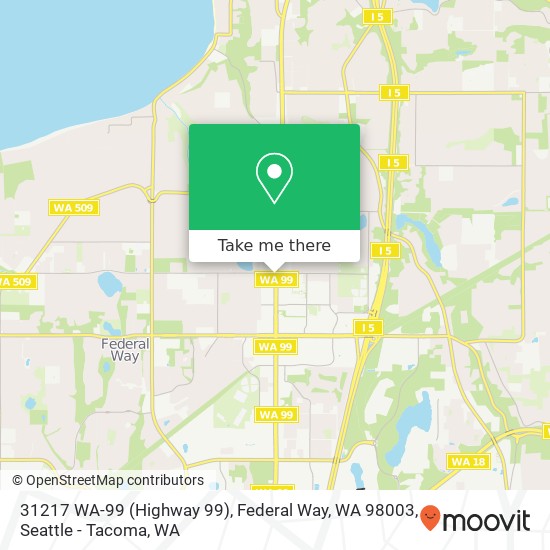 Mapa de 31217 WA-99 (Highway 99), Federal Way, WA 98003