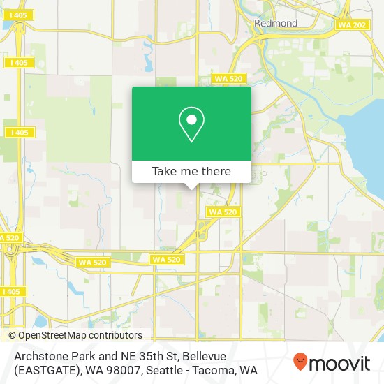 Archstone Park and NE 35th St, Bellevue (EASTGATE), WA 98007 map