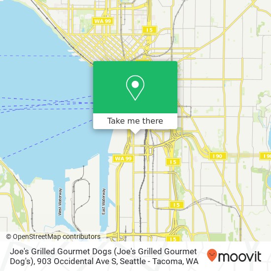 Mapa de Joe's Grilled Gourmet Dogs (Joe's Grilled Gourmet Dog's), 903 Occidental Ave S