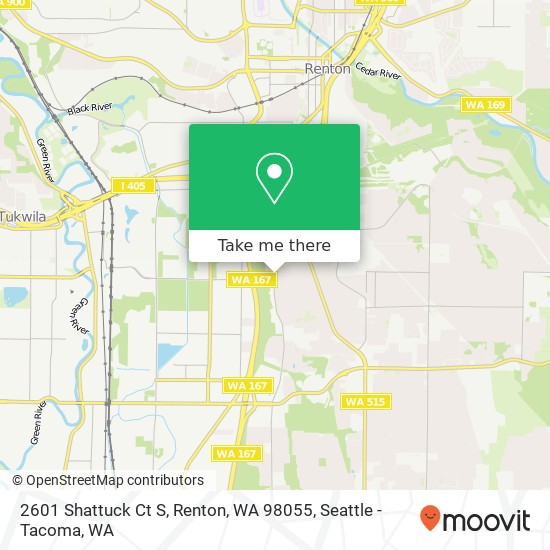 Mapa de 2601 Shattuck Ct S, Renton, WA 98055