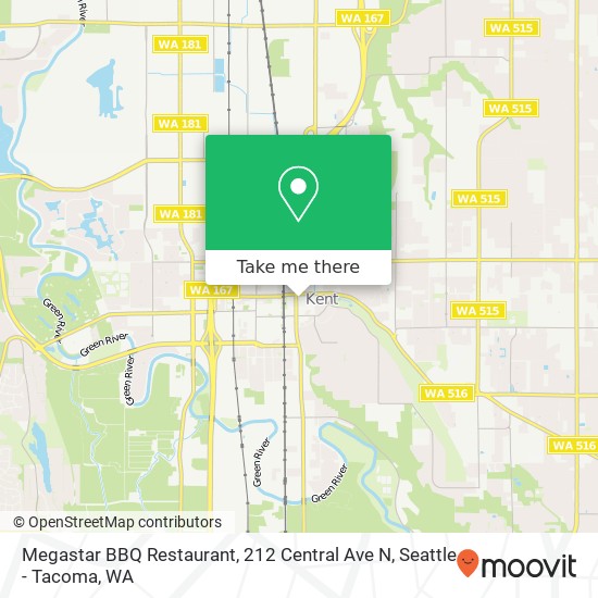 Mapa de Megastar BBQ Restaurant, 212 Central Ave N