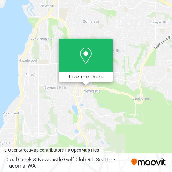 Coal Creek & Newcastle Golf Club Rd map