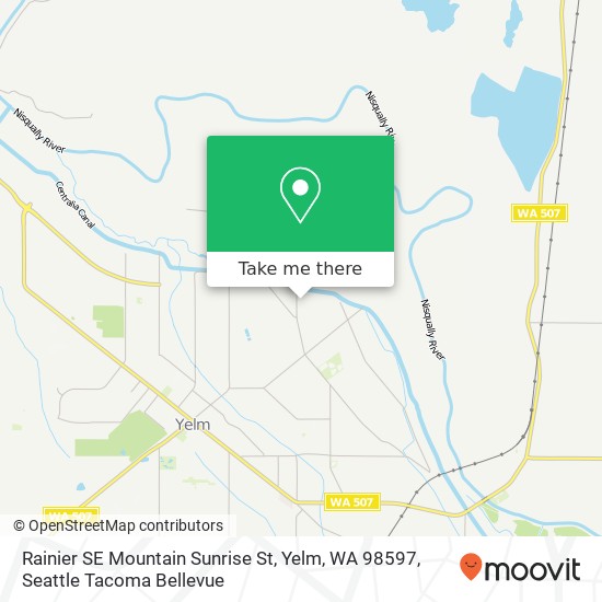 Mapa de Rainier SE Mountain Sunrise St, Yelm, WA 98597