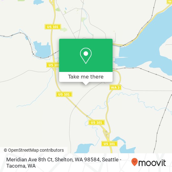 Mapa de Meridian Ave 8th Ct, Shelton, WA 98584