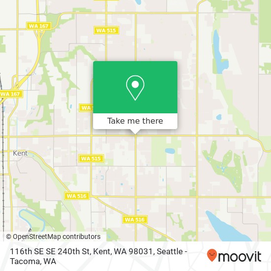 Mapa de 116th SE SE 240th St, Kent, WA 98031