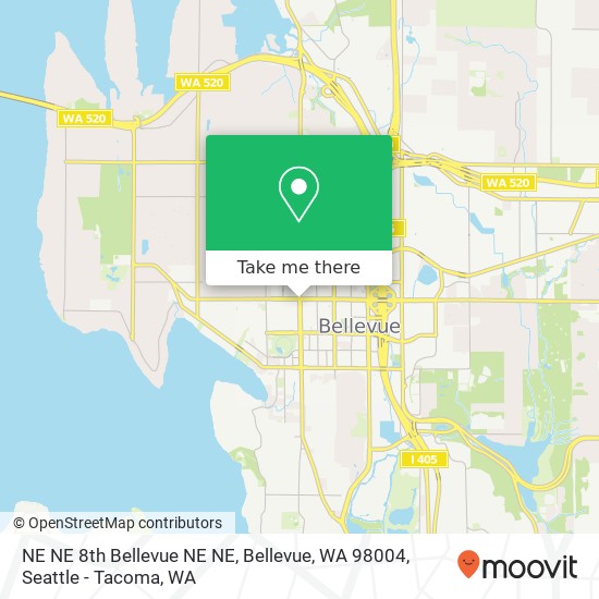Mapa de NE NE 8th Bellevue NE NE, Bellevue, WA 98004