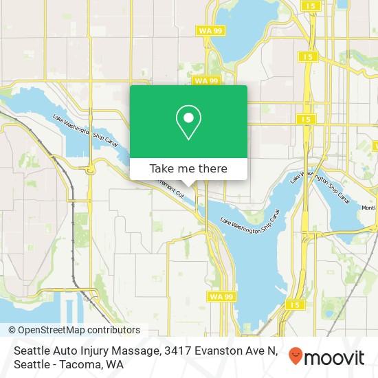 Seattle Auto Injury Massage, 3417 Evanston Ave N map