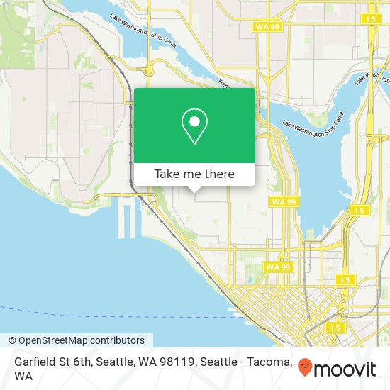 Mapa de Garfield St 6th, Seattle, WA 98119