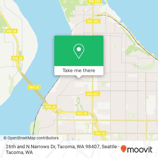 26th and N Narrows Dr, Tacoma, WA 98407 map