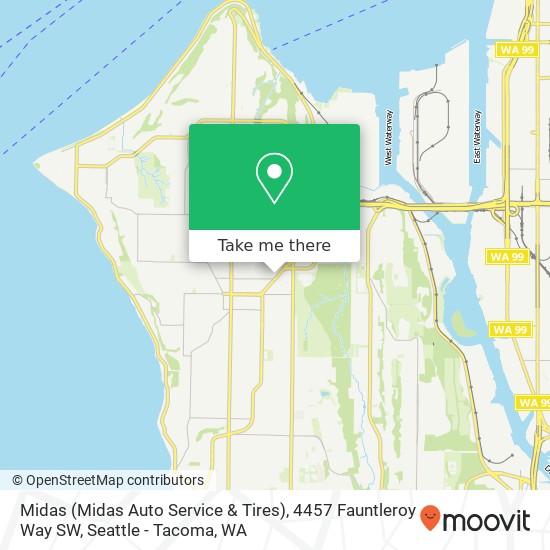 Midas (Midas Auto Service & Tires), 4457 Fauntleroy Way SW map