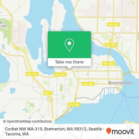 Corbet NW WA-310, Bremerton, WA 98312 map