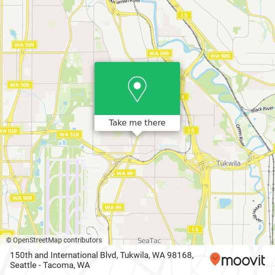 150th and International Blvd, Tukwila, WA 98168 map