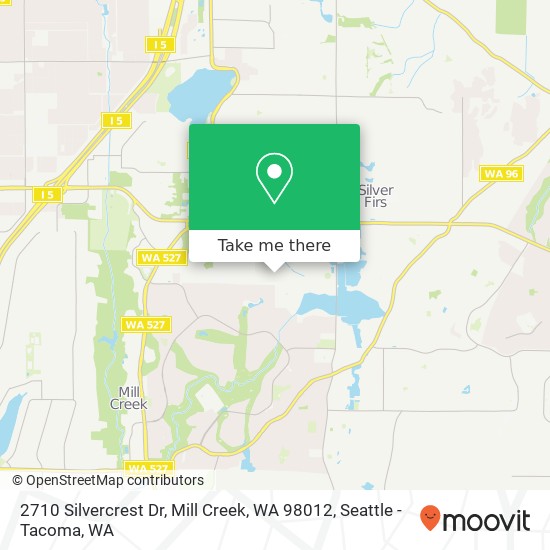 Mapa de 2710 Silvercrest Dr, Mill Creek, WA 98012