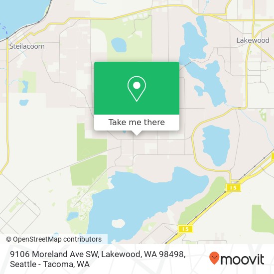 Mapa de 9106 Moreland Ave SW, Lakewood, WA 98498