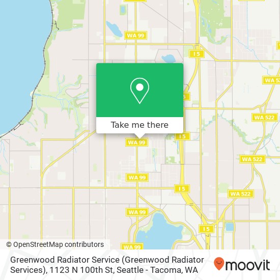 Mapa de Greenwood Radiator Service (Greenwood Radiator Services), 1123 N 100th St