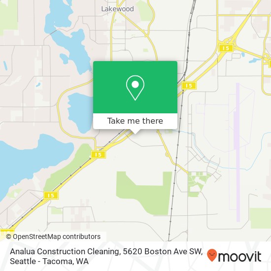 Mapa de Analua Construction Cleaning, 5620 Boston Ave SW