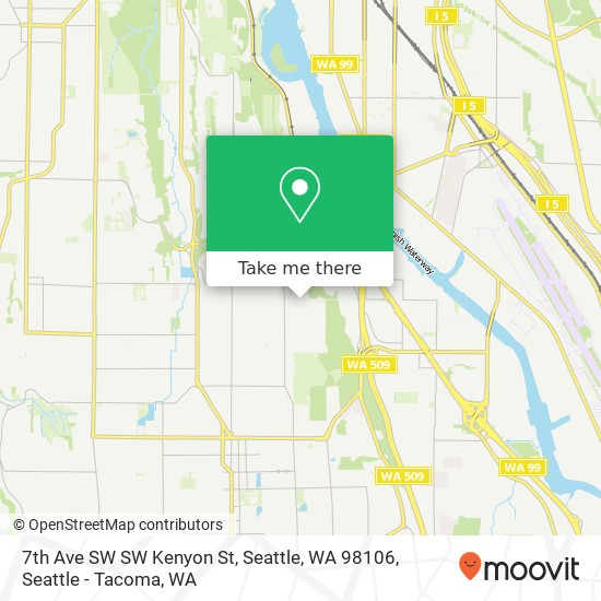 Mapa de 7th Ave SW SW Kenyon St, Seattle, WA 98106