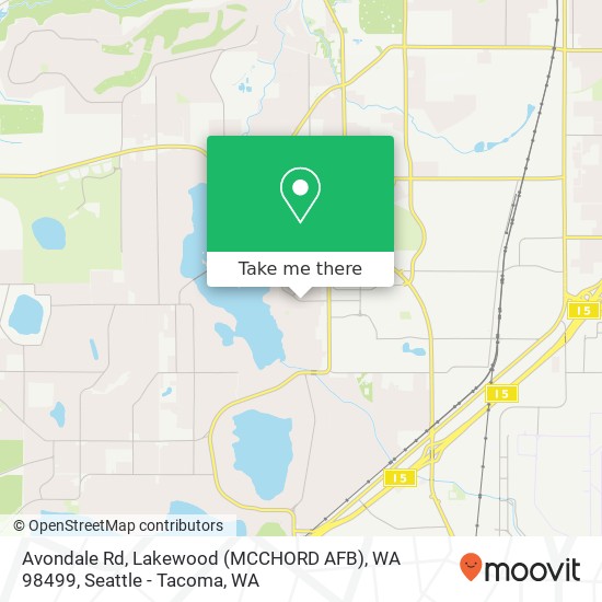 Mapa de Avondale Rd, Lakewood (MCCHORD AFB), WA 98499