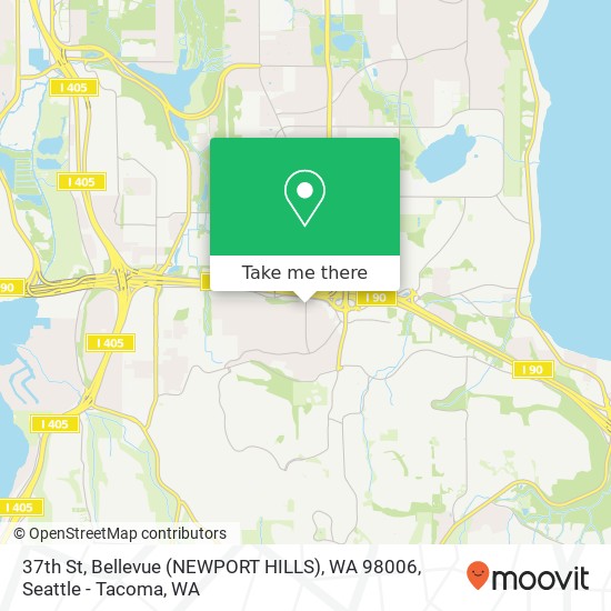 Mapa de 37th St, Bellevue (NEWPORT HILLS), WA 98006