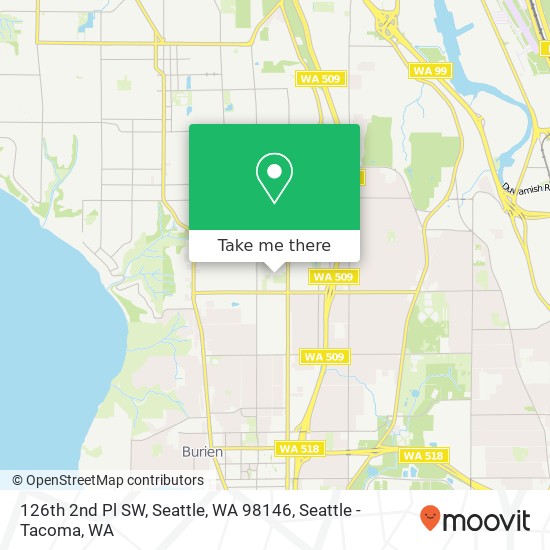 Mapa de 126th 2nd Pl SW, Seattle, WA 98146
