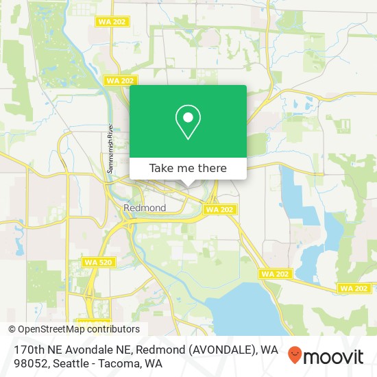 170th NE Avondale NE, Redmond (AVONDALE), WA 98052 map