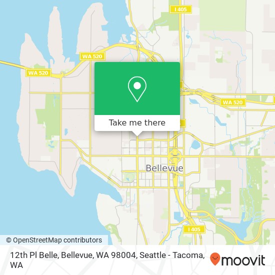 Mapa de 12th Pl Belle, Bellevue, WA 98004