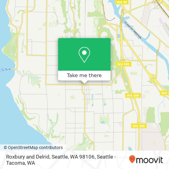 Roxbury and Delrid, Seattle, WA 98106 map