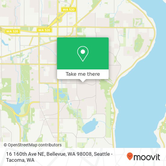 Mapa de 16 160th Ave NE, Bellevue, WA 98008