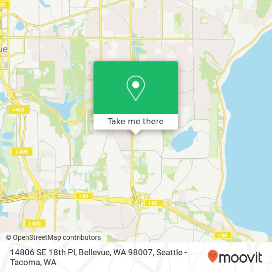 Mapa de 14806 SE 18th Pl, Bellevue, WA 98007