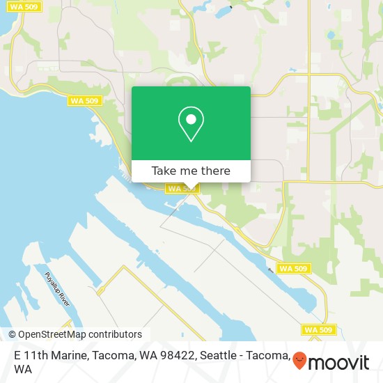 Mapa de E 11th Marine, Tacoma, WA 98422