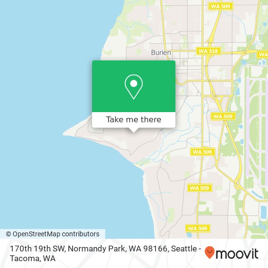 Mapa de 170th 19th SW, Normandy Park, WA 98166