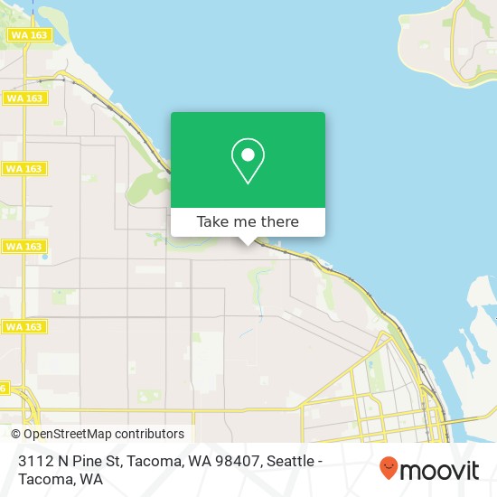 Mapa de 3112 N Pine St, Tacoma, WA 98407